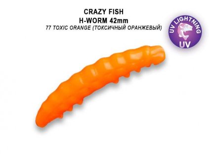Gumová nástraha Crazy Fish Trout Baby H-Worm MF Sinking 42mm 77 - Sýr (10ks)