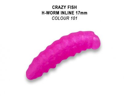 Gumová nástraha Crazy Fish Trout Baby H-Worm MF Floating 17mm 101 - Sýr (60ks)