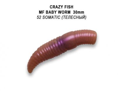 Gumová nástraha Crazy Fish Trout Baby Worm MF Floating 30mm 52 - Sýr (12ks)