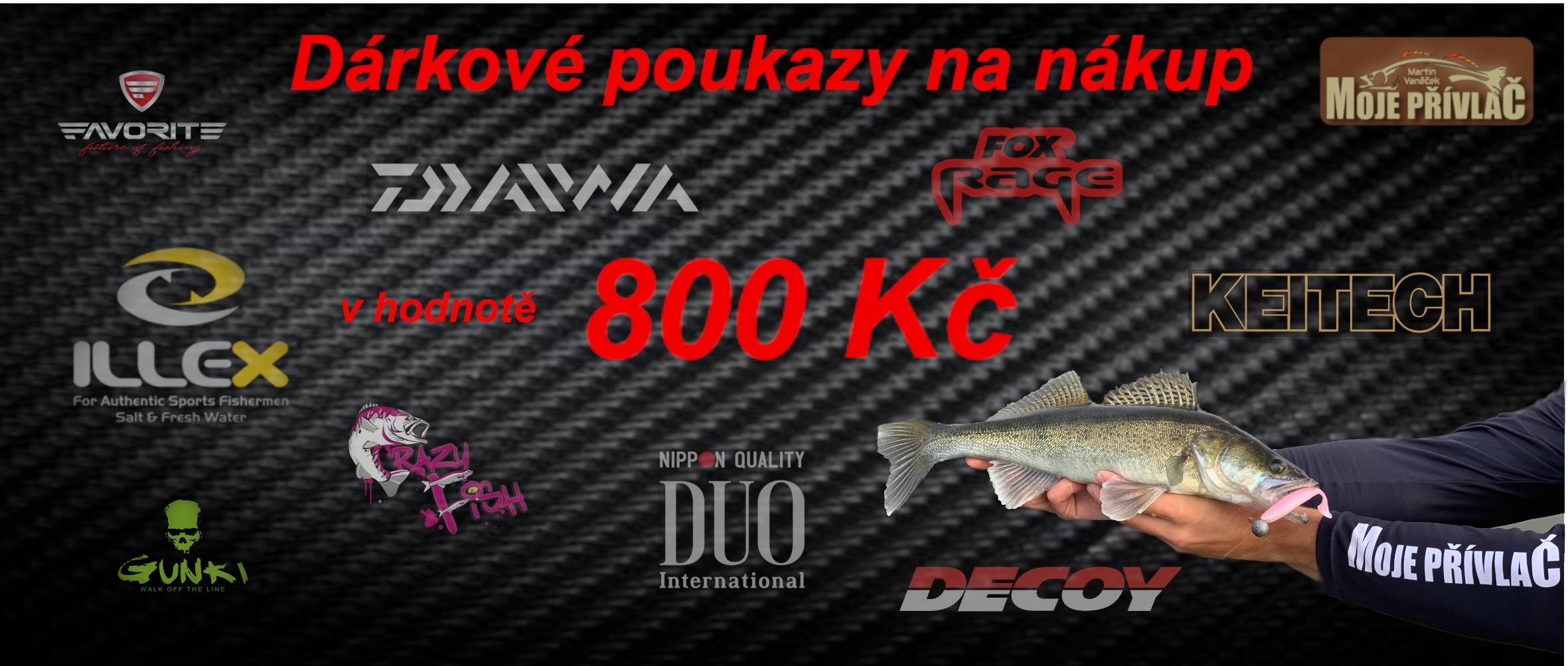MojePřívlač.cz Dárkový poukaz na nákup v hodnotě 800 Kč