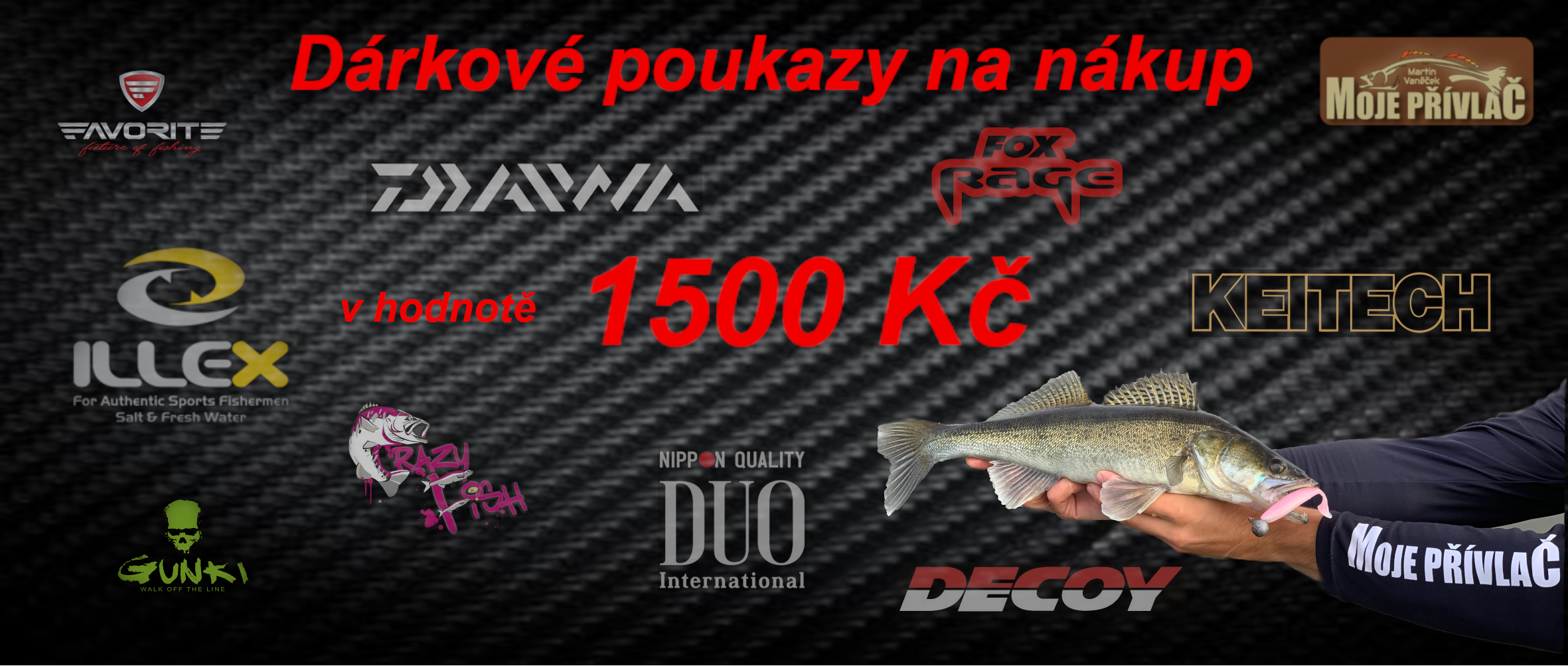 MojePřívlač.cz Dárkový poukaz na nákup v hodnotě 1 500 Kč