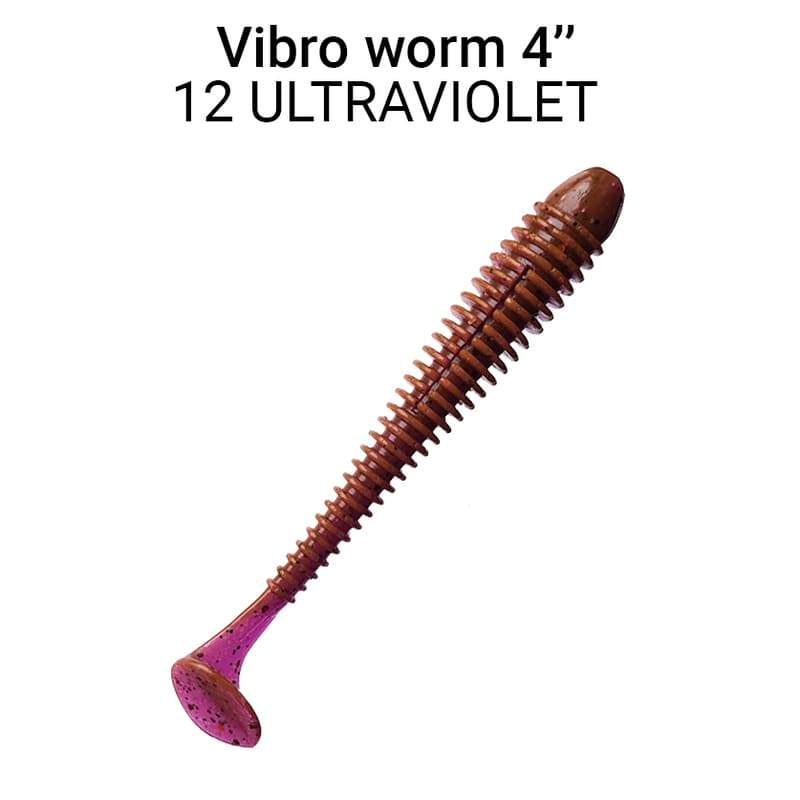 Gumová nástraha Crazy Fish Vibro Worm 10cm 12 Ultraviolet (5ks)