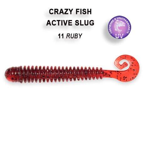 Gumová nástraha Crazy Fish Active slug 7,1cm 1 Ruby (8ks)