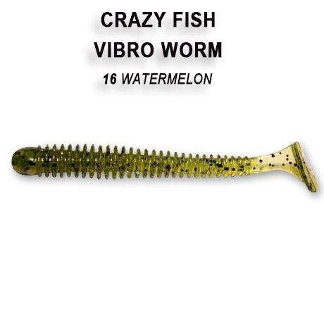 Gumová nástraha Crazy Fish Vibro Worm 5cm 16 Watermelon (8ks)