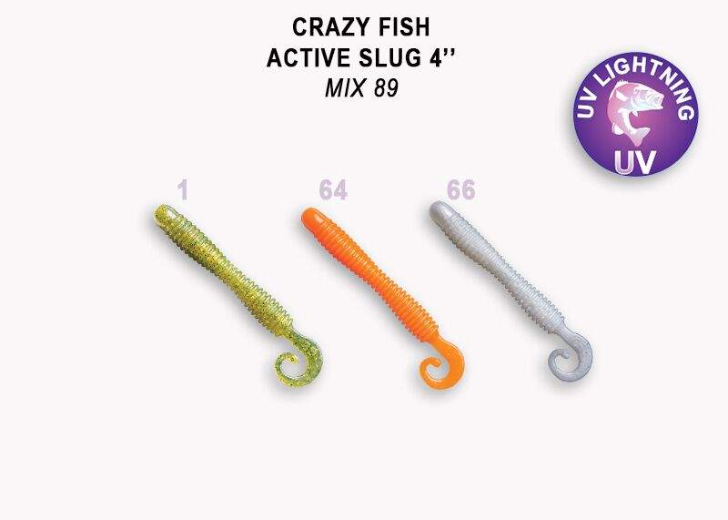 Crazy Fish Active Slug 10 cm barva mix 89