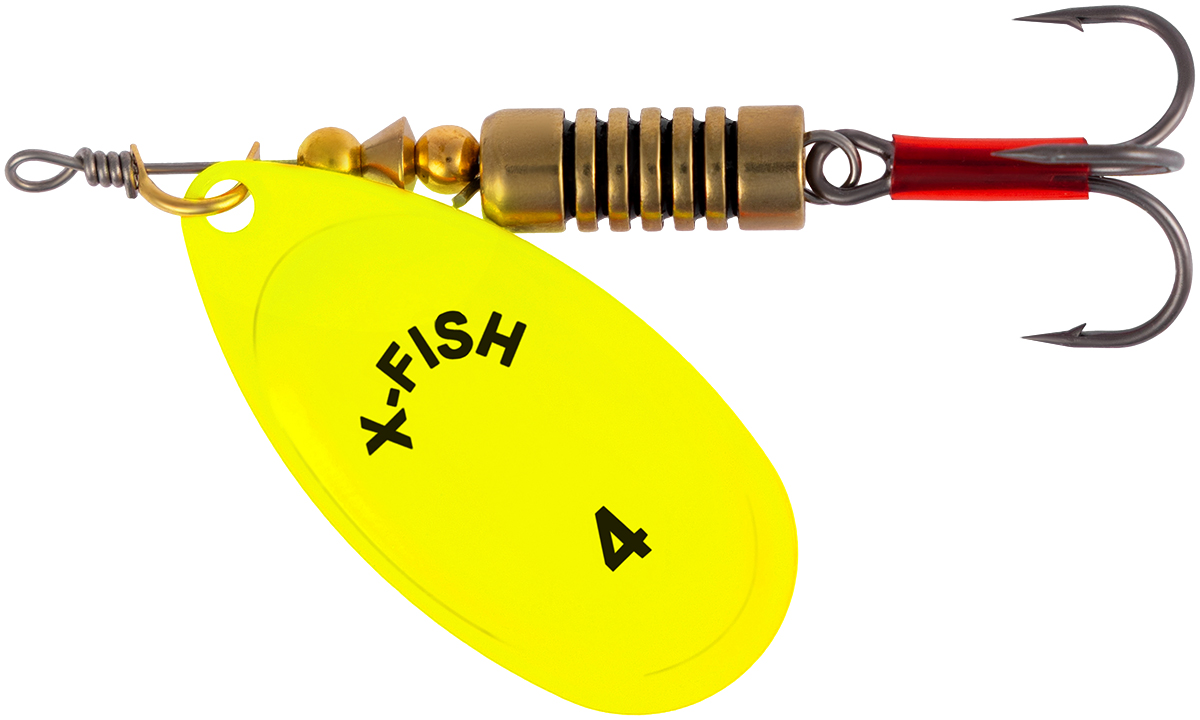 Rotační třpytka X-Fish Stark №4 9.5g Nikel UV lime