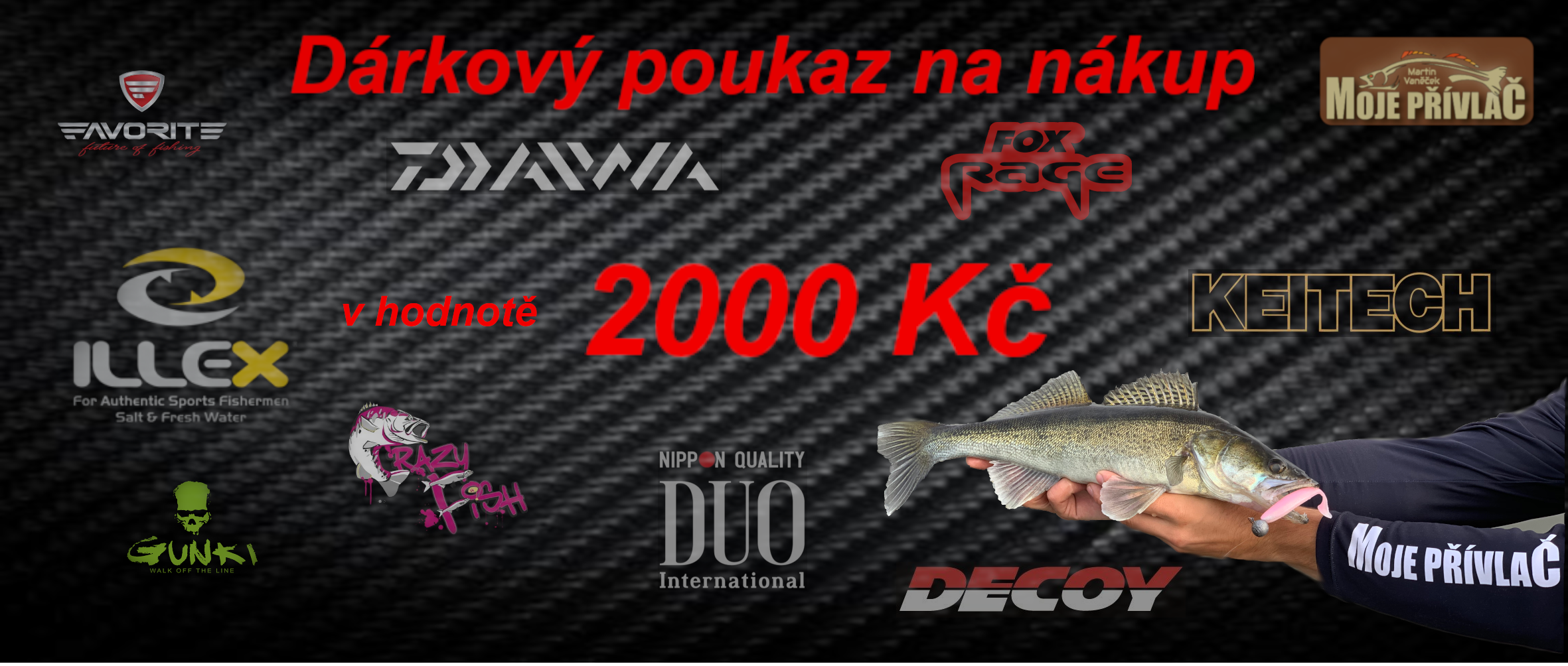 MojePřívlač.cz Dárkový poukaz na nákup v hodnotě 2 000 Kč