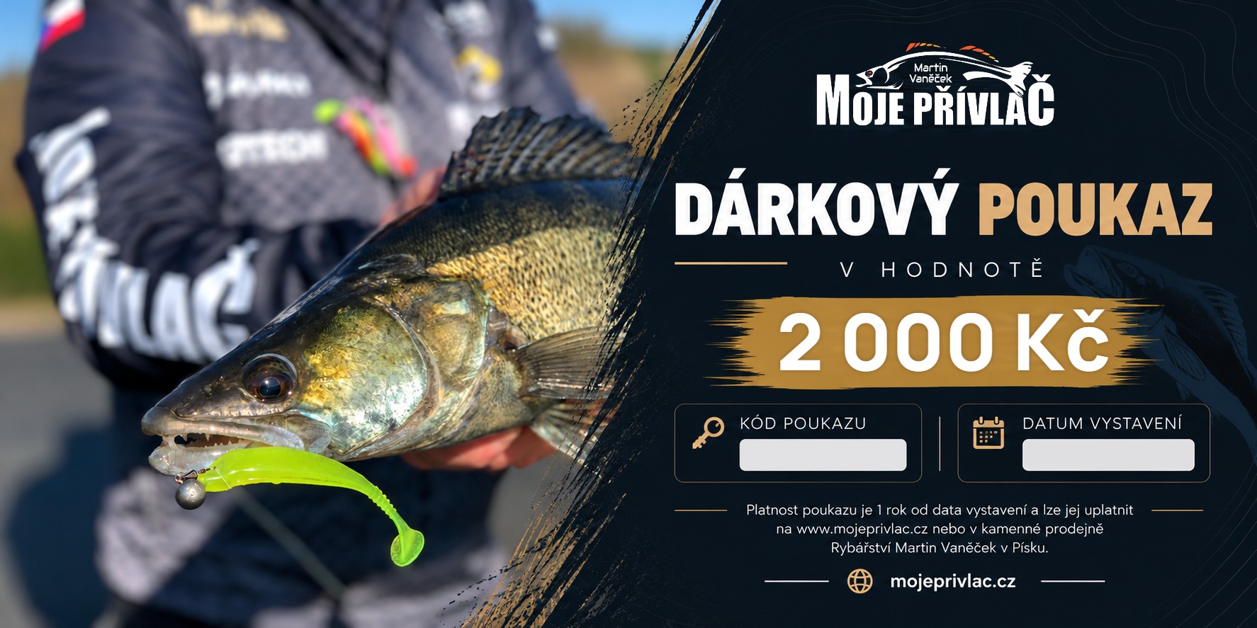 MojePřívlač.cz Dárkový poukaz na nákup v hodnotě 2 000 Kč