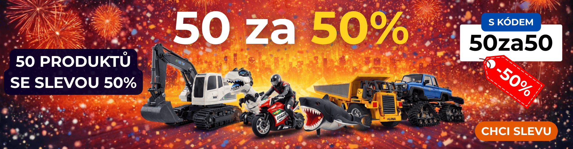 50 produktů za 50%