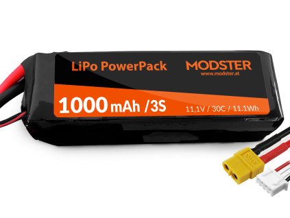 LiPo baterie 3S 11,1V 1000 mAh 30C (XT60) PowerPack