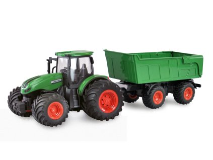 RC traktor se sklápěcím přívěsem 1:24 zelený