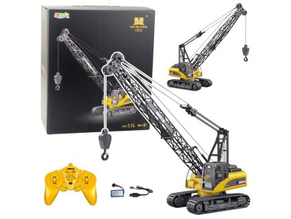 eng pl Crawler Crane Remote Control RC Crane Lights Sound Huina 1 14 22750 1