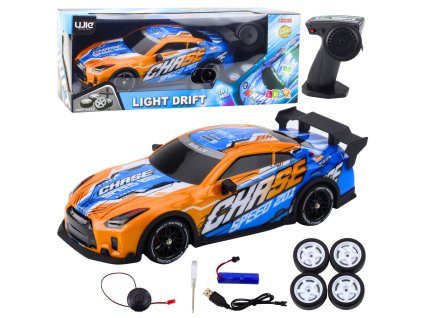 eng pl RC Sports Car with Illuminated Drift Body Orange 23070 1