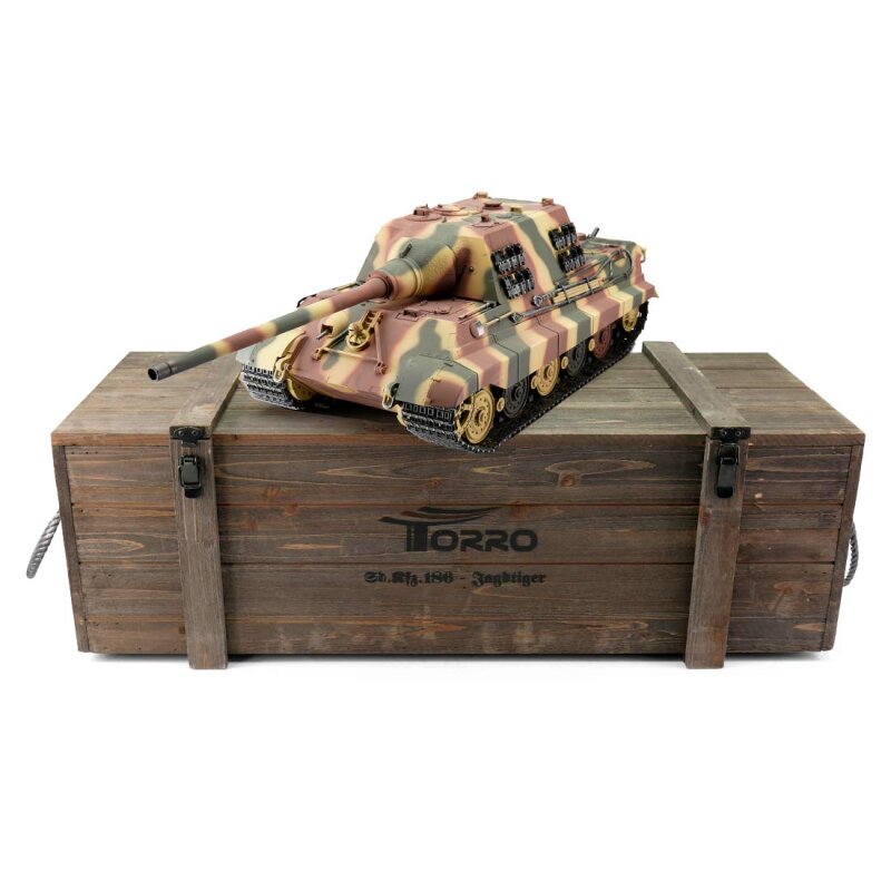 TORRO RC stíhač tanků 1:16 Jagdtiger kamufláž (BB, PROFI kovový model)
