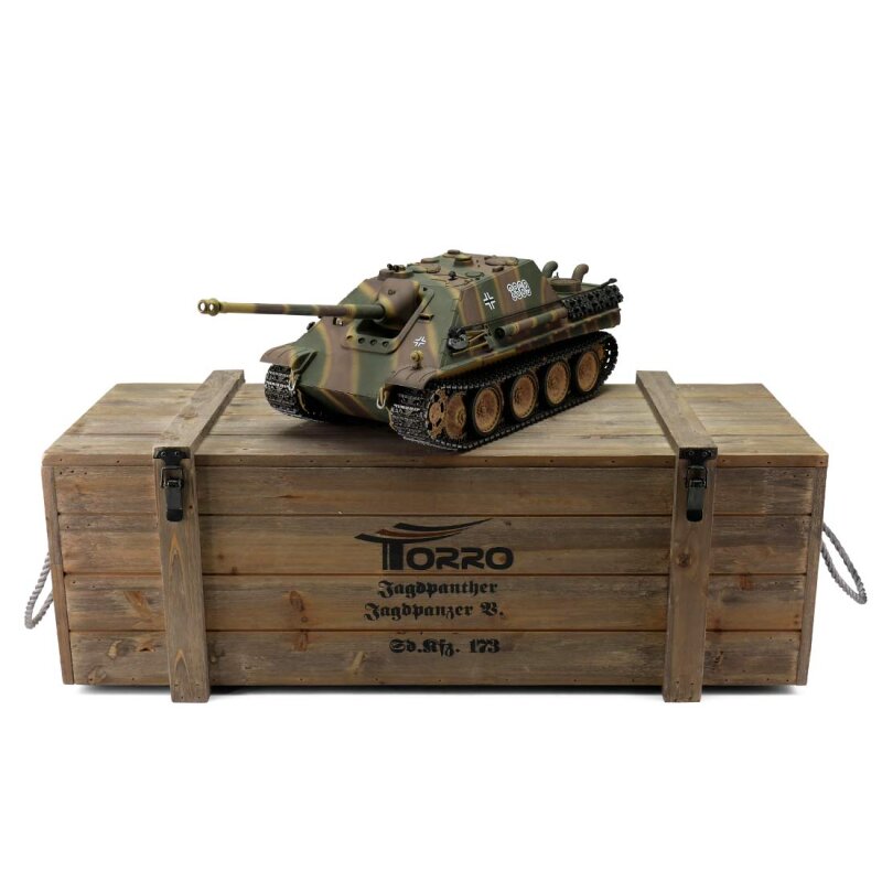 TORRO RC stíhač tanků 1:16 Jagdpanther kamufláž (BB, PROFI kovoý model)