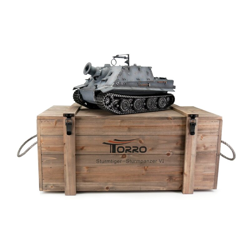 TORRO RC raketomet 1:16 Sturmtiger šedý (BB,PROFI model, kouř z hlavně)