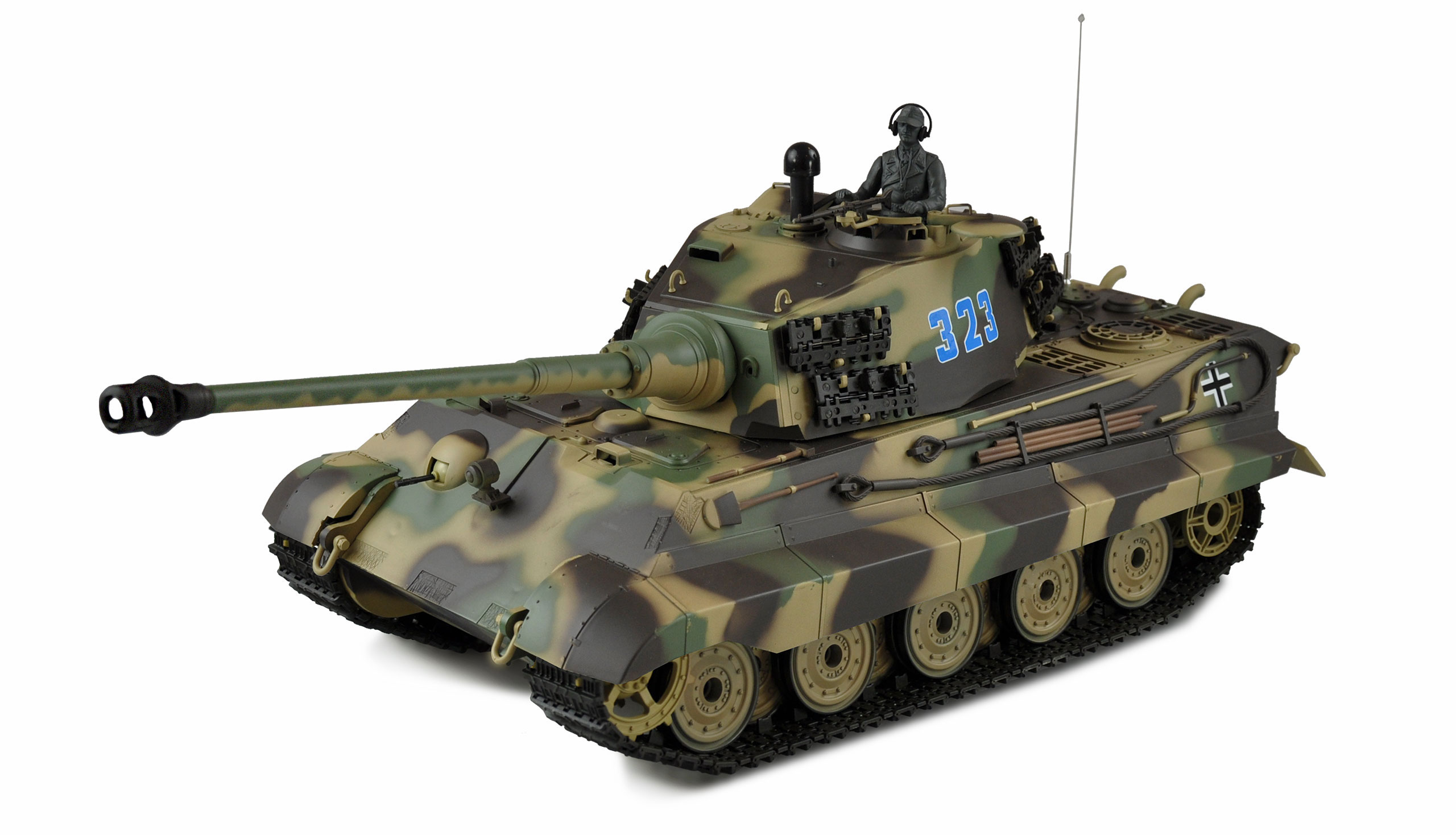 Amewi Trade GmbH RC tank 1:16 Tiger II věž Henschel, profi kovový model (IR/BB)