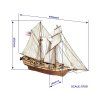 OcCre Maqueta Barco Madera Albatros medidas