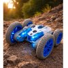 RC akrobatické auto stunt 360 se světly a párou - modré