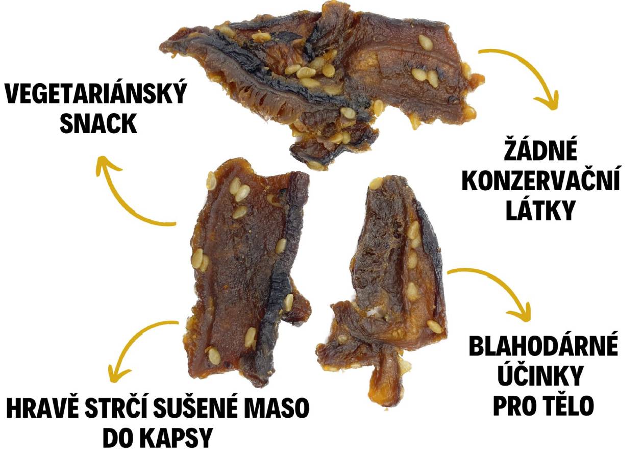 Mushroom jerky | vegetariásnký houbový snack | novinka