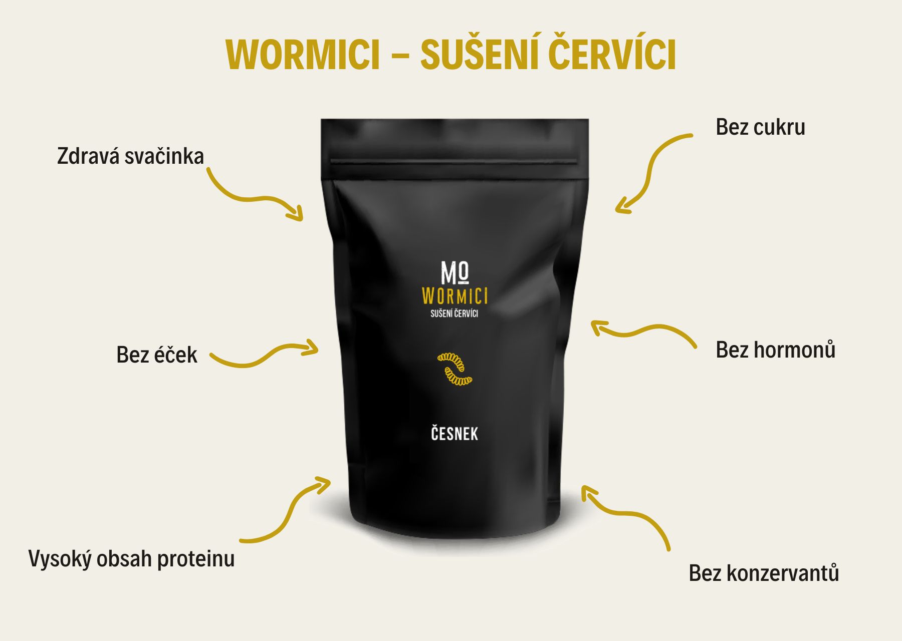 MO wormici-sušení červíci - příchuť česnek