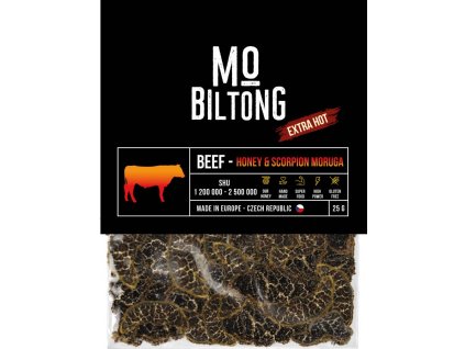 MO jerky - biltong sušené maso honey and scorpion moruga nejpálivější maso