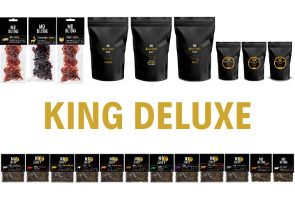 MO jerky king deluxe sušeno maso, hovězí, krutí, vepřové, mushroom jerky