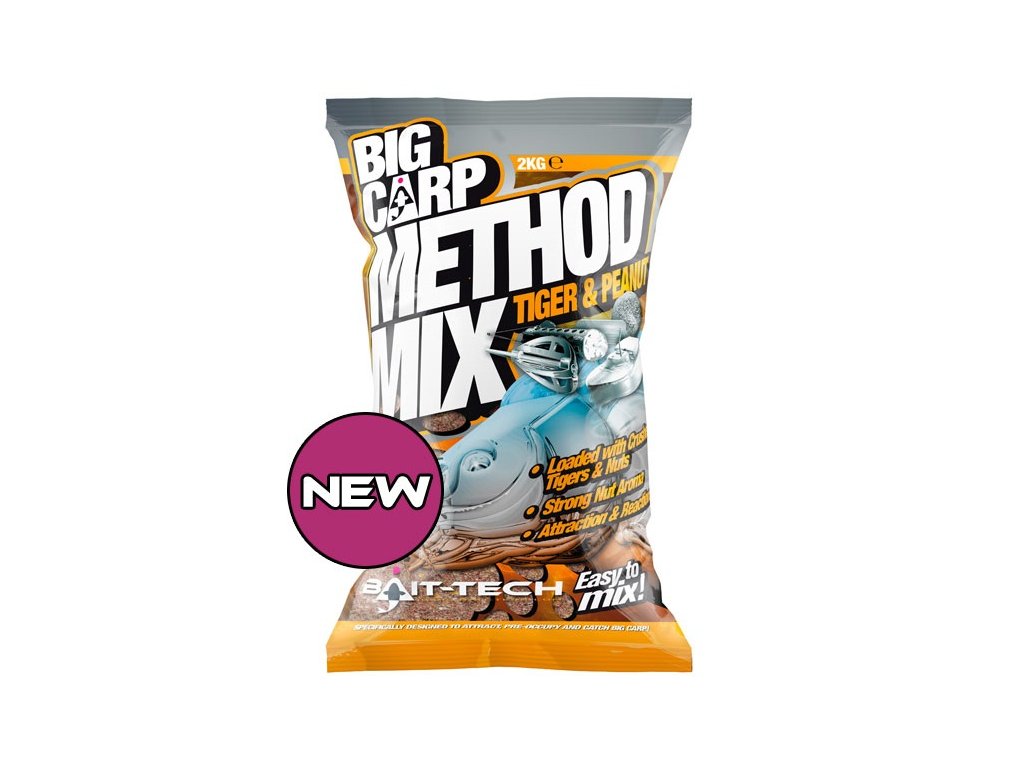 Bait-Tech krmítková směs Big Carp Method Mix Tiger & Peanut 2 kg