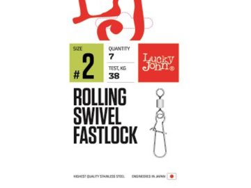 Lucky John obratlíky s karabinkou Rolling Swivel Fastlocks vel. 6, 10ks (Variant Lucky John obratlíky s karabinkou Rolling Swivel Fastlocks vel. 6, 10ks)