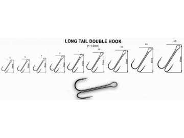 Long Tail Double Hook (Varianta Long Tail Double Hook ve. 1/0, balení 3ks)