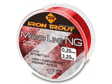 Iron Trout vlasec Mono NG 250 m/ červená (Varianta Iron Trout vlasec Mono NG 250 m 0,16 mm, červená)