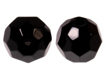 ZECK - skleněné korálky – Faceted Glass Beads Black