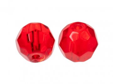ZECK - skleněné korálky – Faceted Glass Beads Red