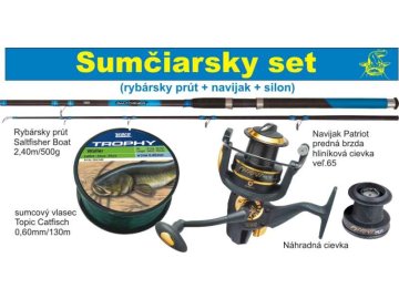 Akční set na lov sumce - Prut s navijákem a silon (Varianta Akční set na lov sumce - Prut s navijákem a silon)