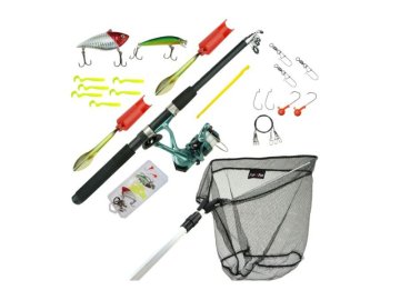 SET udice 2,10m+naviják+podběrák+držáky+nástrahy (Varianta SET udice 2,10m+naviják+podběrák+držáky+nástrahy)
