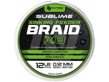 Nytro Šňůra Sublime X8 Sinking Feeder Braid 150m (Varianta Nytro Šňůra Sublime X8 Sinking Feeder Braid 150m 0,08mm 4,1kg)