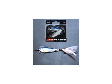 LIVETARGET FLUTTER SHAD KOVOVÁ NÁSTRAHA S TŘPYTKAMI (Velikost 6 cm, Typ Glow Black)