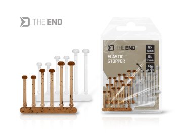 Elastická zarážka Delphin TheEND / 36ks (Velikost 18,21,25 mm / Ground+Clear)