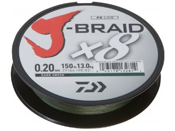 Pletená šňůra 150m J-Braid barva Dark Green