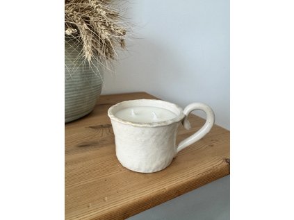 Svíčka hrneček přírodní - malina s kokosem 150g