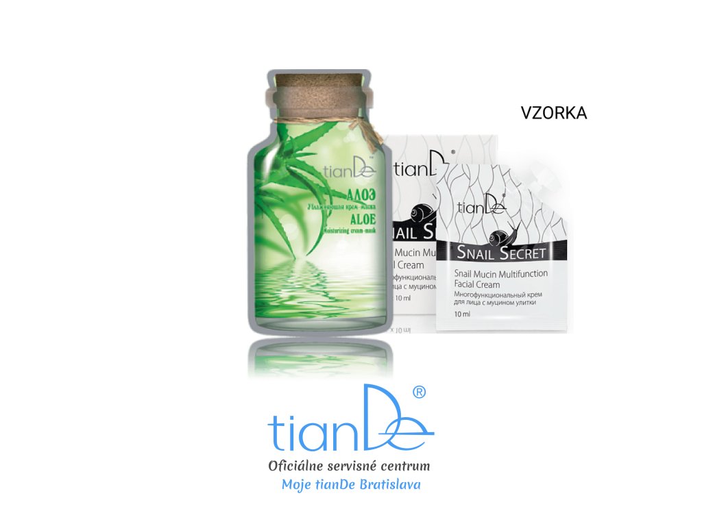 Za objednávku nad 100,- Eur dostanete od nás ako DARČEK balíček produktov Tiande (vzorka Krém na tvár s mucínom slimáka  + jedna z Krémových masiek na tvár (aloe vera/ľadovcová voda/morský elixír))