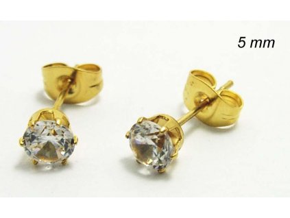 Náušnice osadené zirkónmi z chirurgickej ocele v zlatej farbe dostanete ako DARČEK za objednávku od 60,- Eur