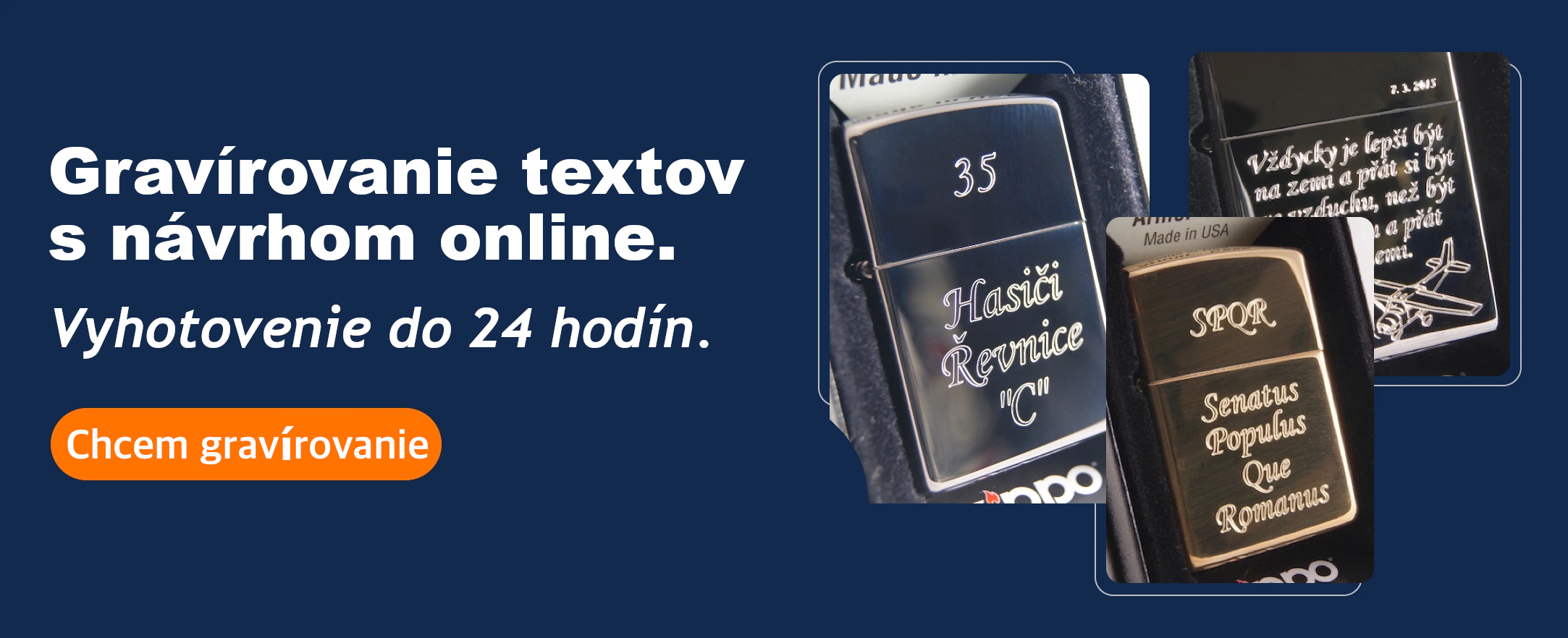 Gravírovanie textov s online návrhom