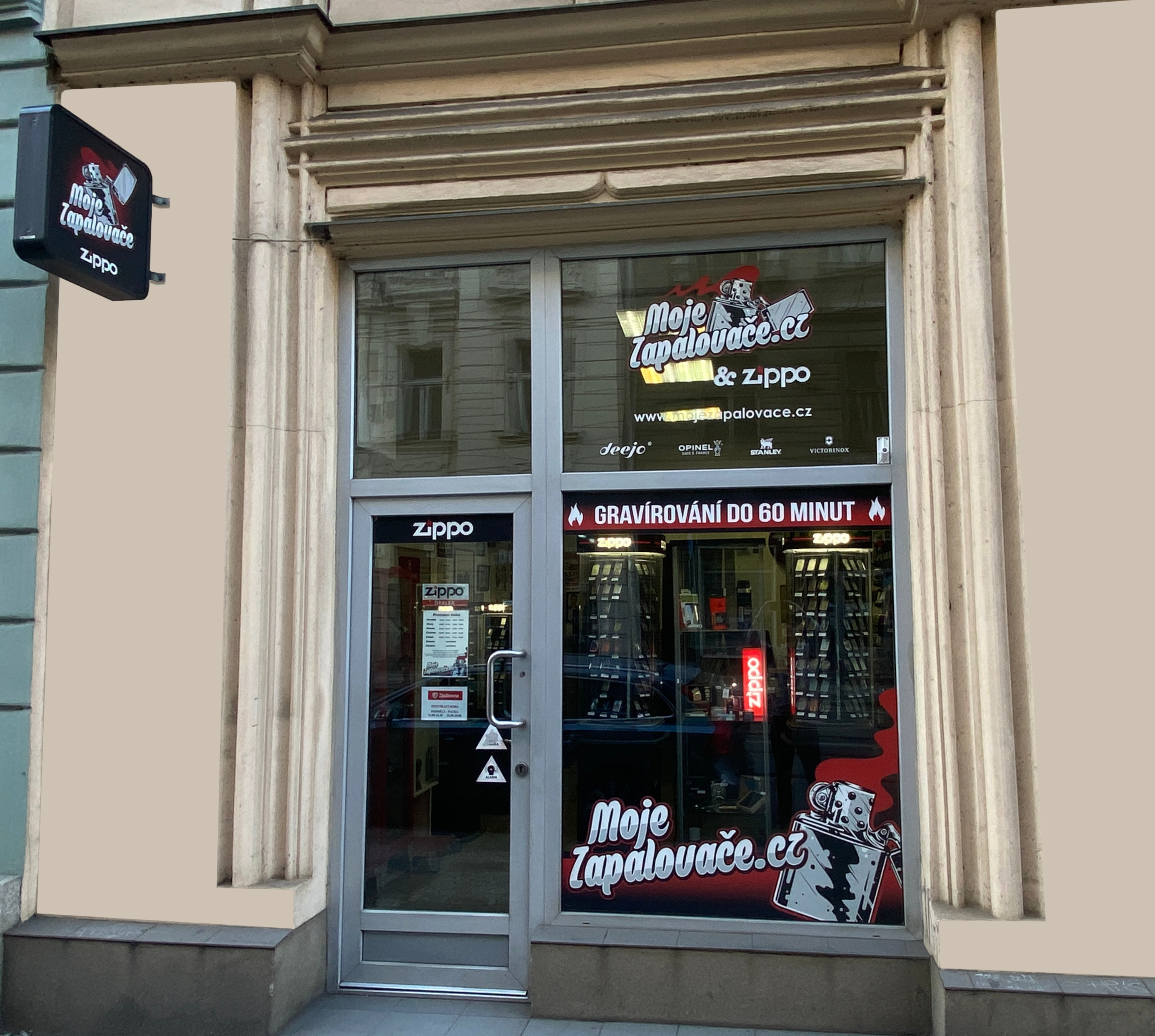 Kamenná prodejna Mojezapalovače - Lidická, Praha