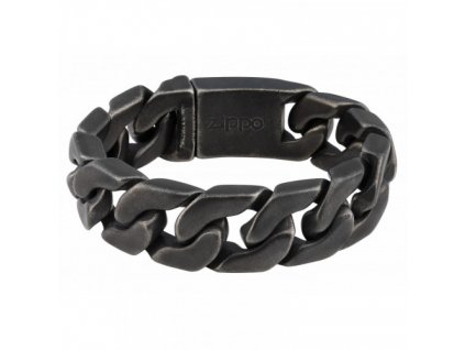 Zippo Antique Stainless Steel Chunky Curb Náramok