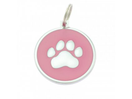 Psia známka labka - ružová 3 cm