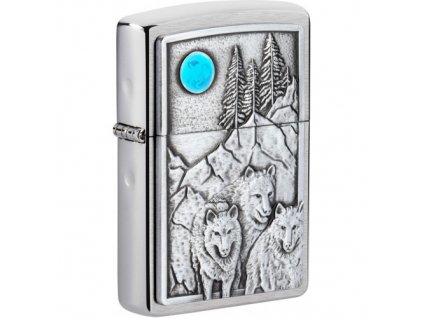 Wolf Blue Moon Zippo 21045