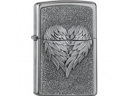 Zippo Heart with Feathers 25501