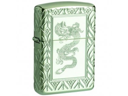 Armor® High Polish Green Elegant Dragon Zippo 26885