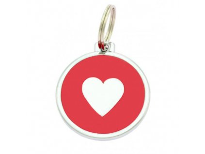 Psia známka srdce - červená 3 cm